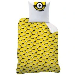 Minions Dekbedovertrek Eyes - Eenpersoons - 140 X 200 Cm - Katoen -Knusse Nacht 1694993150 0101