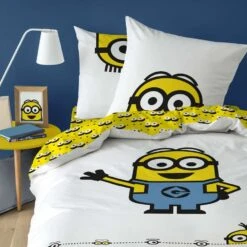 Minions Dekbedovertrek Eyes - Eenpersoons - 140 X 200 Cm - Katoen -Knusse Nacht 1694993150 0102