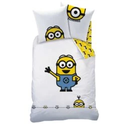 Minions Dekbedovertrek Eyes - Eenpersoons - 140 X 200 Cm - Katoen -Knusse Nacht 1694993150 0103