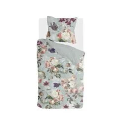 Byrklund - Dekbedovertrek Flowers United - 140x220 Cm - Mint