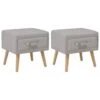 VidaXL Nachtkastjes 2 St 40x35x40 Cm Stof Grijs