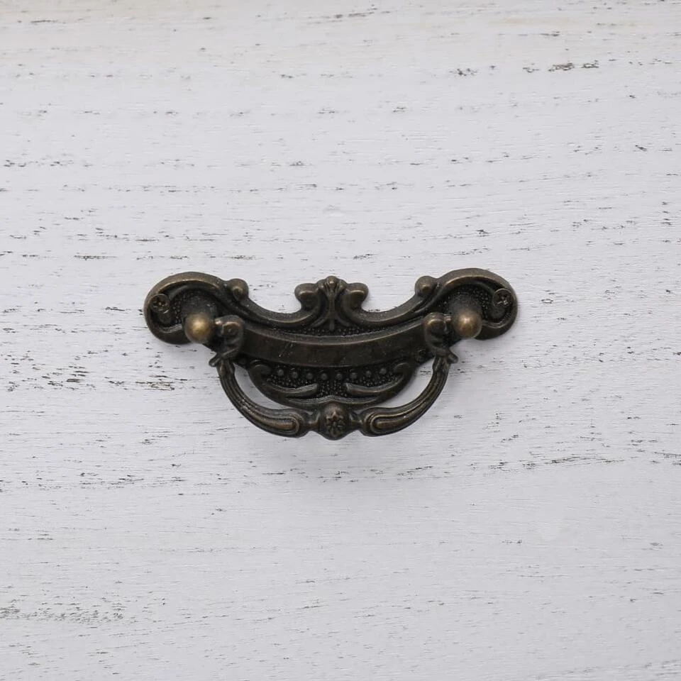 VidaXL Nachtkastje 38x28x45 Cm Paulowniahout Wit 4 VidaXL Nachtkastje 38x28x45 Cm Paulowniahout Wit - Afbeelding 2