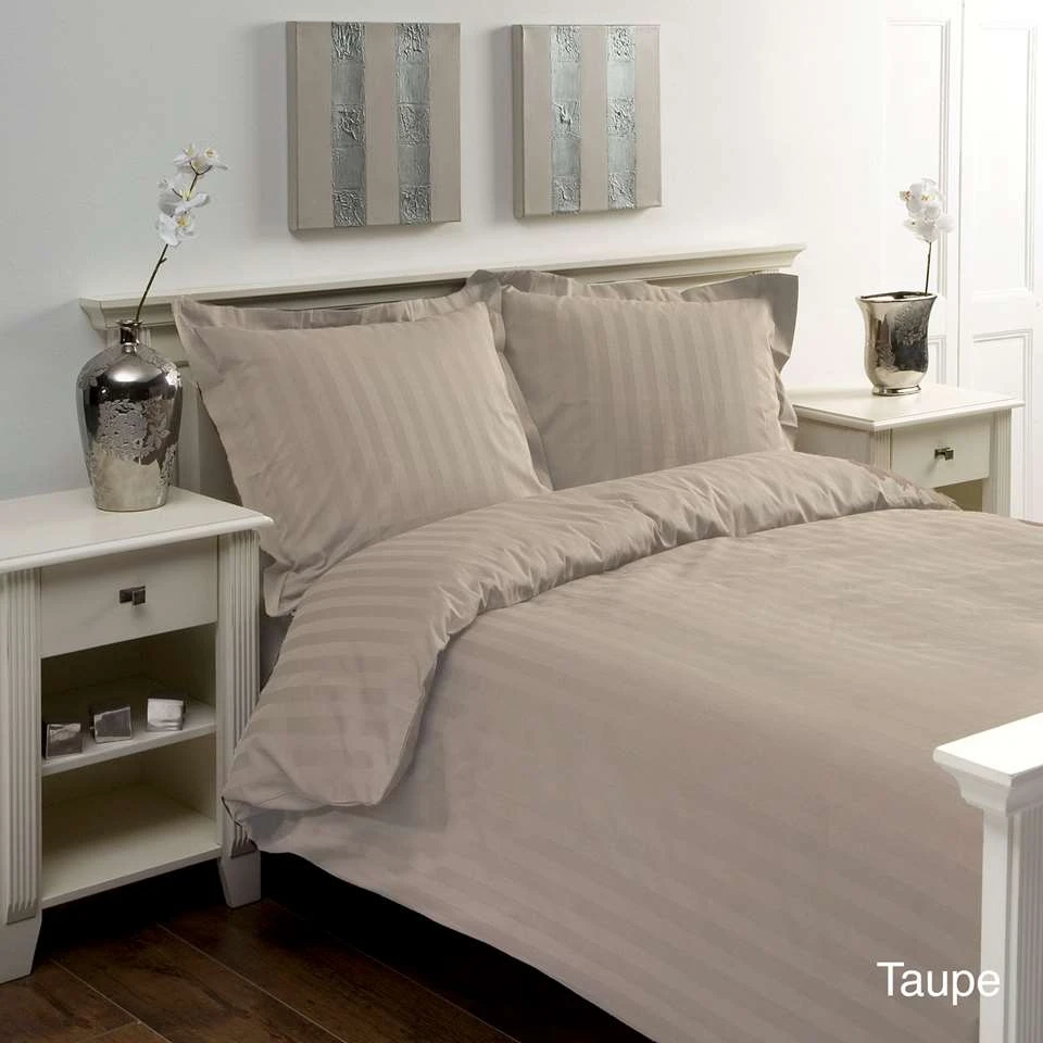 Papillon Dekbedovertrek Satijn Streep - 140x200/220 Cm - Taupe 4 Papillon Dekbedovertrek Satijn Streep - 140x200/220 Cm - Taupe - Afbeelding 2