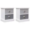 VidaXL Nachtkastjes 2 St 38x28x45 Cm Paulowniahout Grijs
