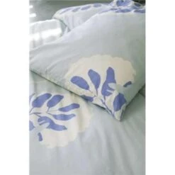 Walra - Dekbedovertrek Remade Romantic Leaves - 200x220 Cm - Blauw -Knusse Nacht 1858808658 0102
