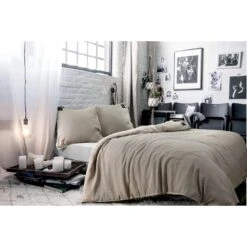 BLCKOUT Ohio - Linnen - Dekbedovertrek - 240x200/220 Cm - Crème -Knusse Nacht 1927124095 0101