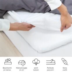 Byrklund - Molton Bed Basics Multifit Topper - 160x200 Cm - Wit -Knusse Nacht 1953752338 0104