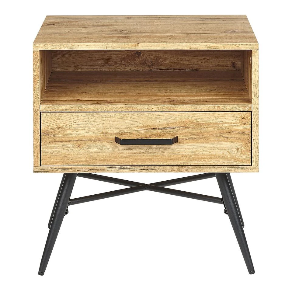 Beliani Nachtkast LUBOCK - Lichte Houtkleur Mdf 6 Beliani Nachtkast LUBOCK - Lichte Houtkleur Mdf - Afbeelding 4