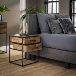 Giga Meubel Nachtkastje Hardhout - Stalen Frame - 2 Lades - Kast Float -Knusse Nacht 2e0d1f89c1314c4cbecde6105b700180