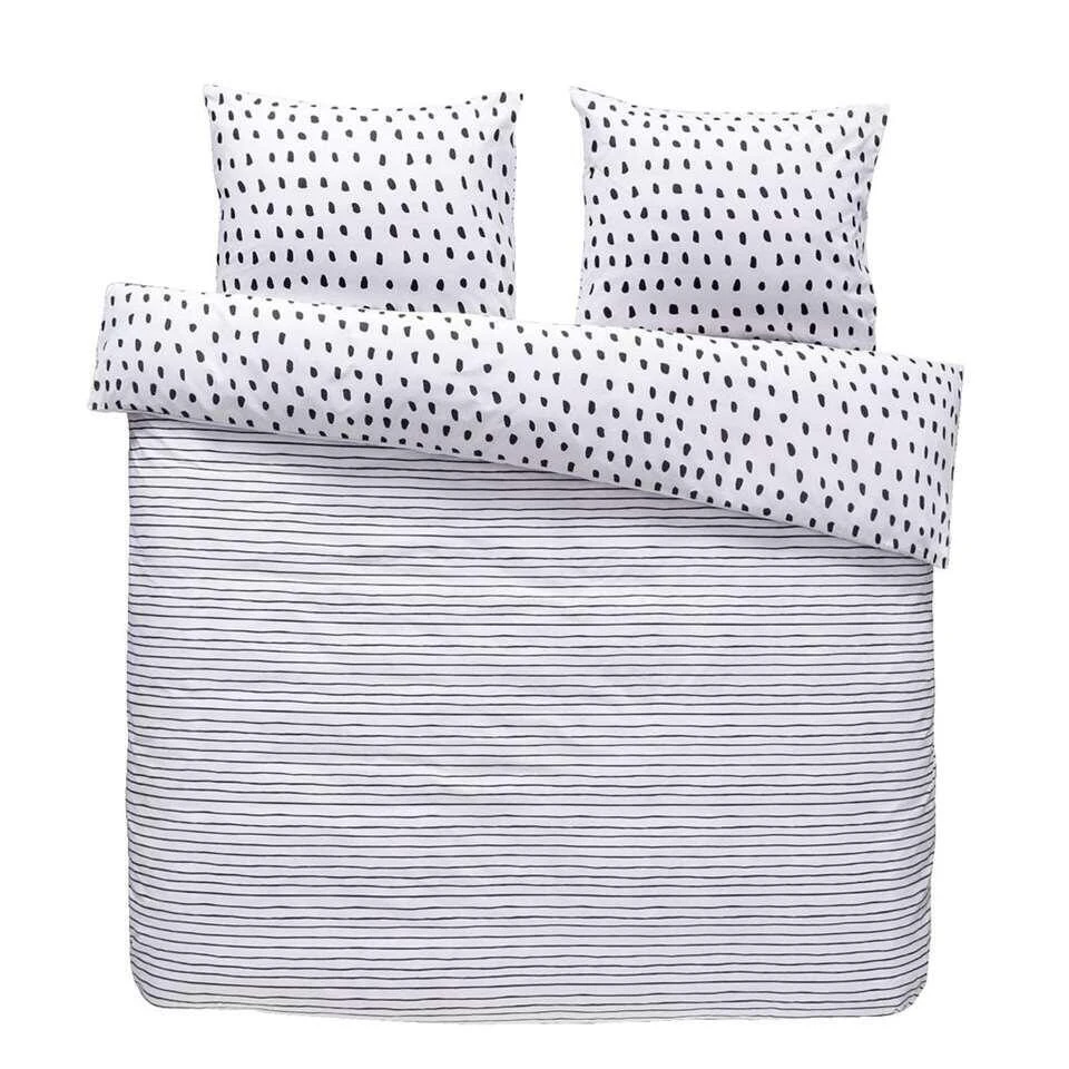 Comfort Dekbedovertrek Dany - Zwart/wit - 200x200/220 Cm 3 Comfort Dekbedovertrek Dany - Zwart/wit - 200x200/220 Cm
