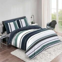 Royal Dekbedovertrek Kalmar Strepen - Wit/groen - 200x200/220 Cm 8 Royal Dekbedovertrek Kalmar Strepen - Wit/groen - 200x200/220 Cm -Knusse Nacht 31105822 1950