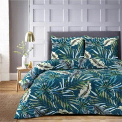 Comfort Dekbedovertrek Jasmine Botanisch - Blauwgroen - 140x200/220 Cm -Knusse Nacht 31105825 9050