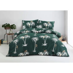 Comfort Dekbedovertrek Nya Palmbomen - Groen - 140x200/220 Cm -Knusse Nacht 31105979 9050