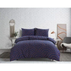 Comfort Dekbedovertrek Sendai Grafisch - Blauw/caramel - 200x200/220 Cm -Knusse Nacht 31105992 9050