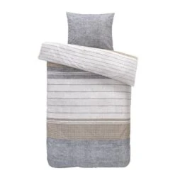 Comfort Dekbedovertrek Finch Strepen - Taupe - 140x200/220 Cm