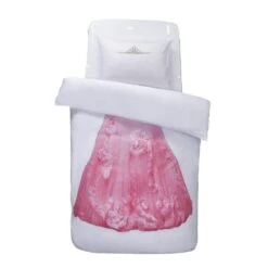 Comfort Dekbedovertrek Belle Prinses - Wit/roze - 140x200 Cm -Knusse Nacht 31106081 0100