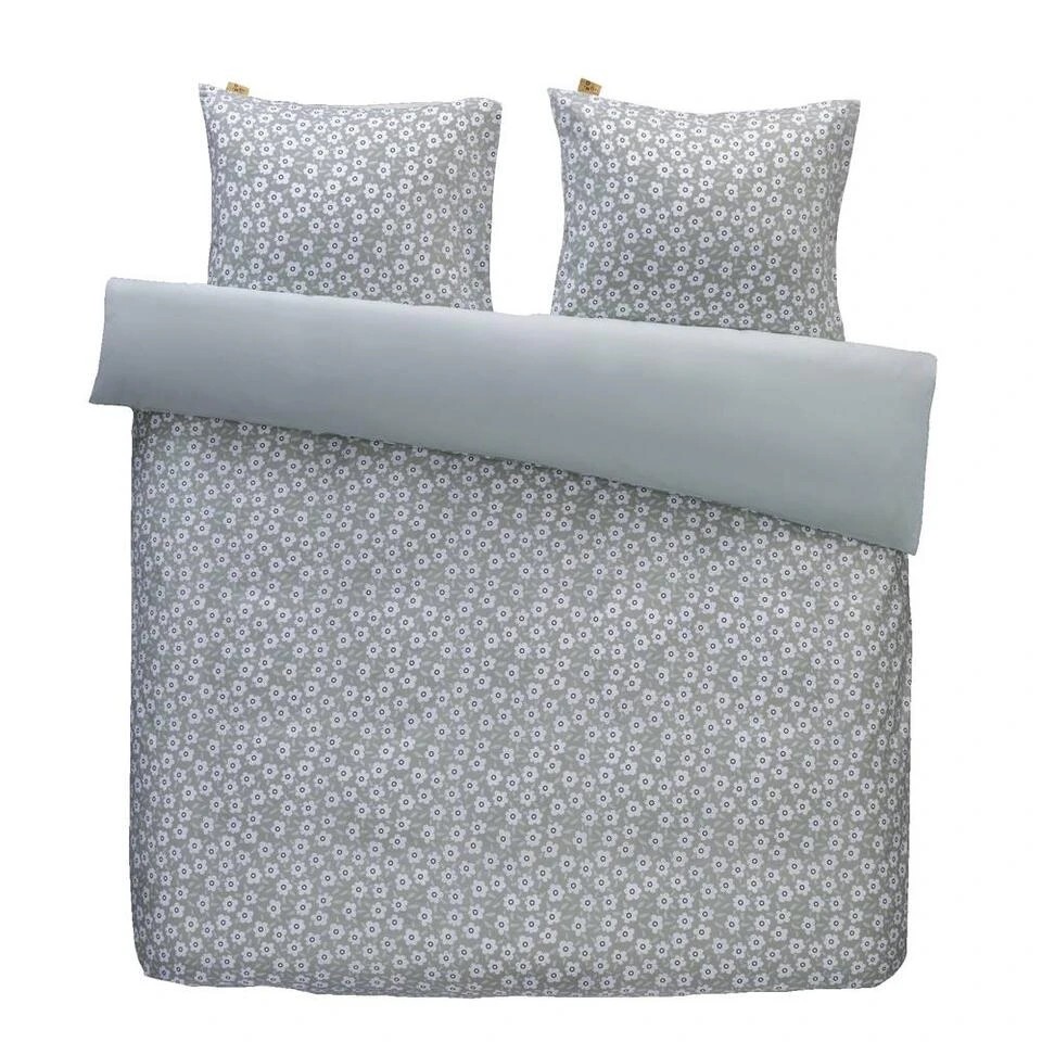 Dindi Home Dekbedovertrek Cute Flowers Bloemen - Groen - 200x200/220 Cm 3 Dindi Home Dekbedovertrek Cute Flowers Bloemen - Groen - 200x200/220 Cm
