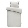 Dindi Home Dekbedovertrek Fleeky Fringes Effen - Wit - 140x200/220 Cm -Knusse Nacht 31106100