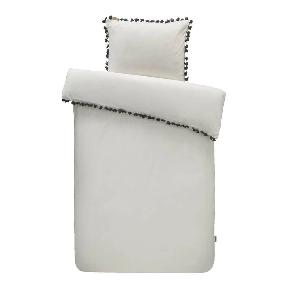 Dindi Home Dekbedovertrek Fleeky Fringes Effen - Wit - 140x200/220 Cm 3 Dindi Home Dekbedovertrek Fleeky Fringes Effen - Wit - 140x200/220 Cm