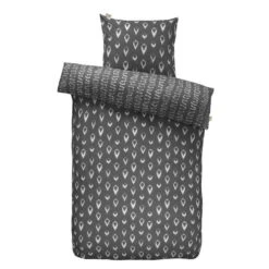 Walra - Dekbedovertrek Remade Turned Cones - 140x220 Cm - Off Black