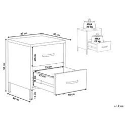 Beliani Nachtkast MALAVI - Blauw Staal -Knusse Nacht 3970002d7d66476b91a03d8ca6ade9da