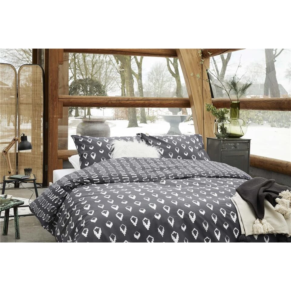 Walra - Dekbedovertrek Remade Turned Cones - 140x220 Cm - Off Black 4 Walra - Dekbedovertrek Remade Turned Cones - 140x220 Cm - Off Black - Afbeelding 2