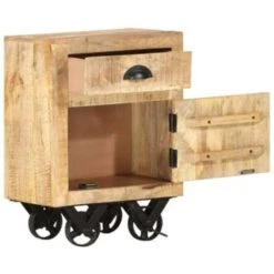 VidaXL Nachtkastje 40x30x57 Cm Massief Mangohout -Knusse Nacht 4e8bce0570724b3383b38c1eea34c511