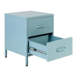 Beliani Nachtkast MALAVI - Blauw Staal -Knusse Nacht 566146838eb54197b0b405701f43c233