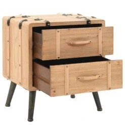 VidaXL Nachtkastje 50x35x57 Cm Massief Vurenhout -Knusse Nacht 6eefb0a527e94fcaa7537e9cabe6ecad