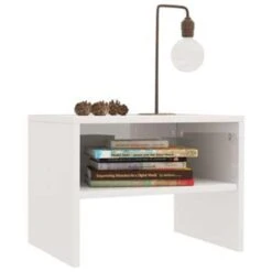 VidaXL Nachtkastje 40x30x30 Cm Bewerkt Hout Hoogglans Wit -Knusse Nacht 7083b5c0c77f4d94a38a15063f891df8