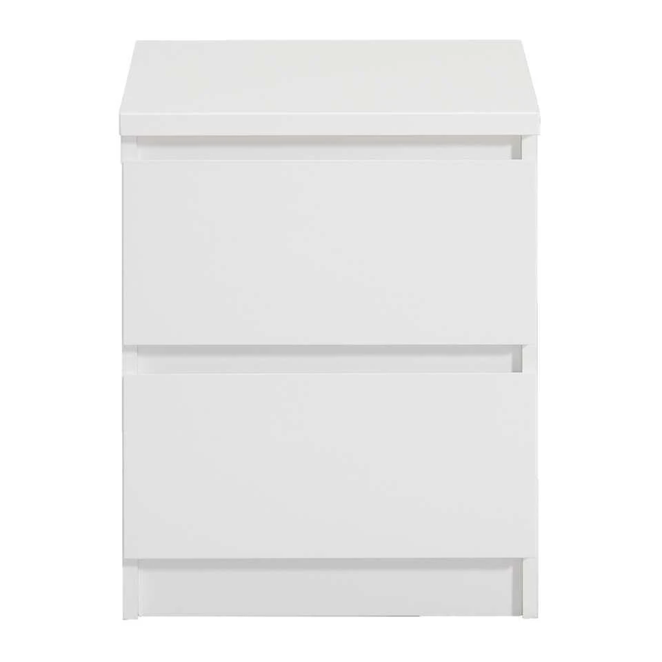 Nachtkastje Naia - 2 Lades - Hoogglans Wit 4 Nachtkastje Naia - 2 Lades - Hoogglans Wit - Afbeelding 2