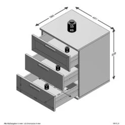 Nachtkastje Jack - 3 Lades - Wit -Knusse Nacht 81004216 9100
