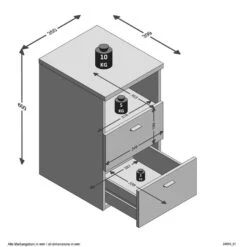 Nachtkastje Colima - 2 Lades - Wit -Knusse Nacht 81012355 9100