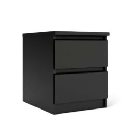 Nachtkastje Naia - 2 Lades - Mat Zwart 7 Nachtkastje Naia - 2 Lades - Mat Zwart -Knusse Nacht 81018624 0200