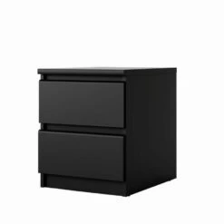 Nachtkastje Naia - 2 Lades - Mat Zwart 8 Nachtkastje Naia - 2 Lades - Mat Zwart -Knusse Nacht 81018624 0300