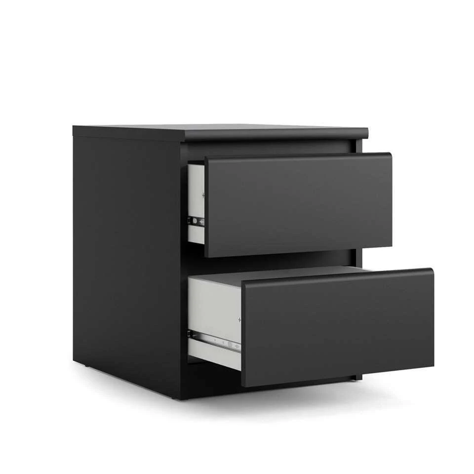 Nachtkastje Naia - 2 Lades - Mat Zwart 6 Nachtkastje Naia - 2 Lades - Mat Zwart - Afbeelding 4