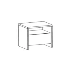 Nachtkastje Colorado 1 Lade - Eiken/mat Zwart -Knusse Nacht 81025088 9000