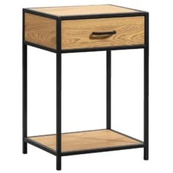 Nachtkastje Jaxx - 1 Lade - Eiken/zwart 8 Nachtkastje Jaxx - 1 Lade - Eiken/zwart -Knusse Nacht 81025859 0300