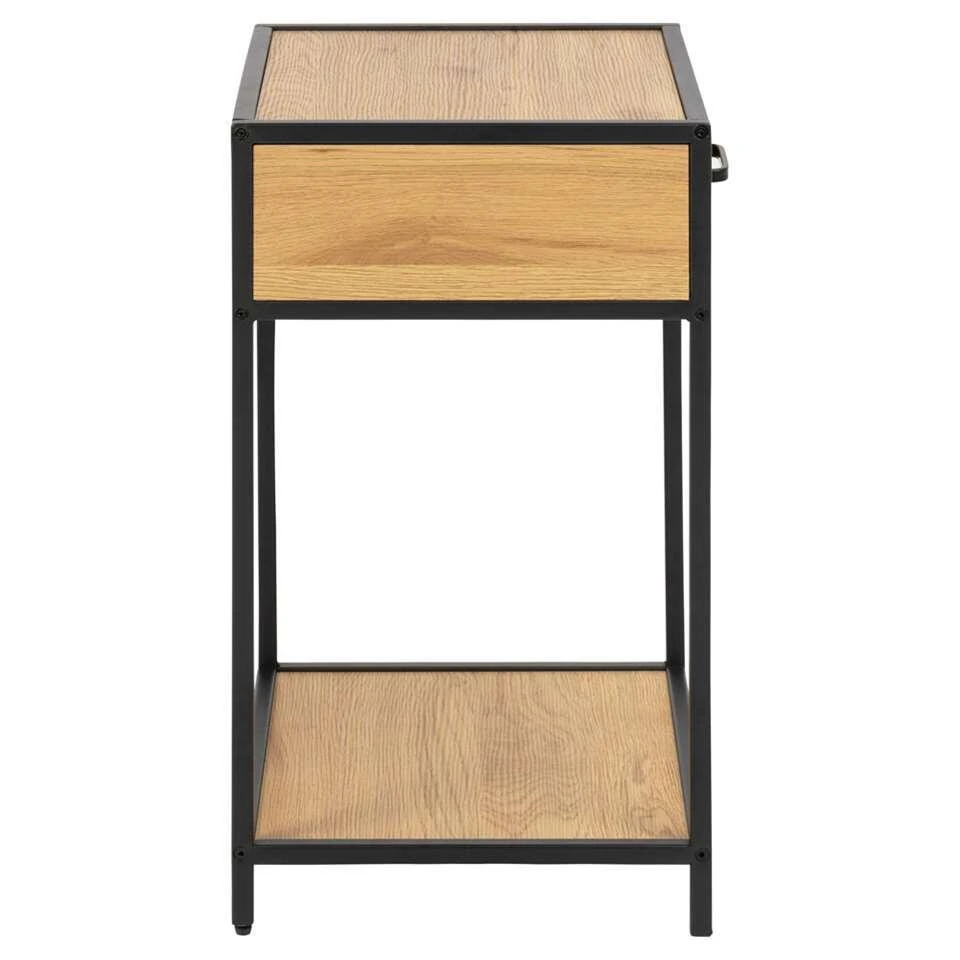 Nachtkastje Jaxx - 1 Lade - Eiken/zwart 6 Nachtkastje Jaxx - 1 Lade - Eiken/zwart - Afbeelding 4