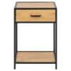 Nachtkastje Jaxx - 1 Lade - Eiken/zwart -Knusse Nacht 81025859