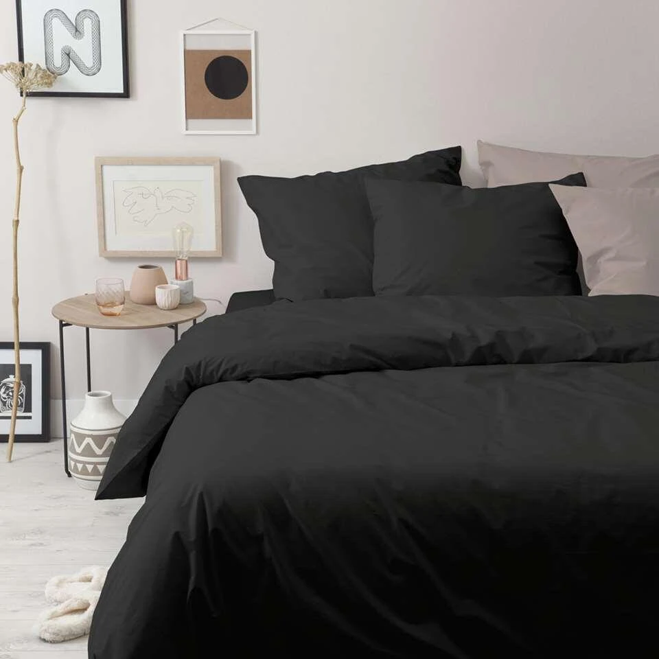 Cinderella Dekbedovertrek Weekend - Zwart - 200x200/220 Cm 4 Cinderella Dekbedovertrek Weekend - Zwart - 200x200/220 Cm - Afbeelding 2