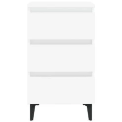 VidaXL Nachtkastje Met Metalen Poten 40x35x69 Cm Wit -Knusse Nacht 9849e12bf4914e51ad93653e95bdf0ac
