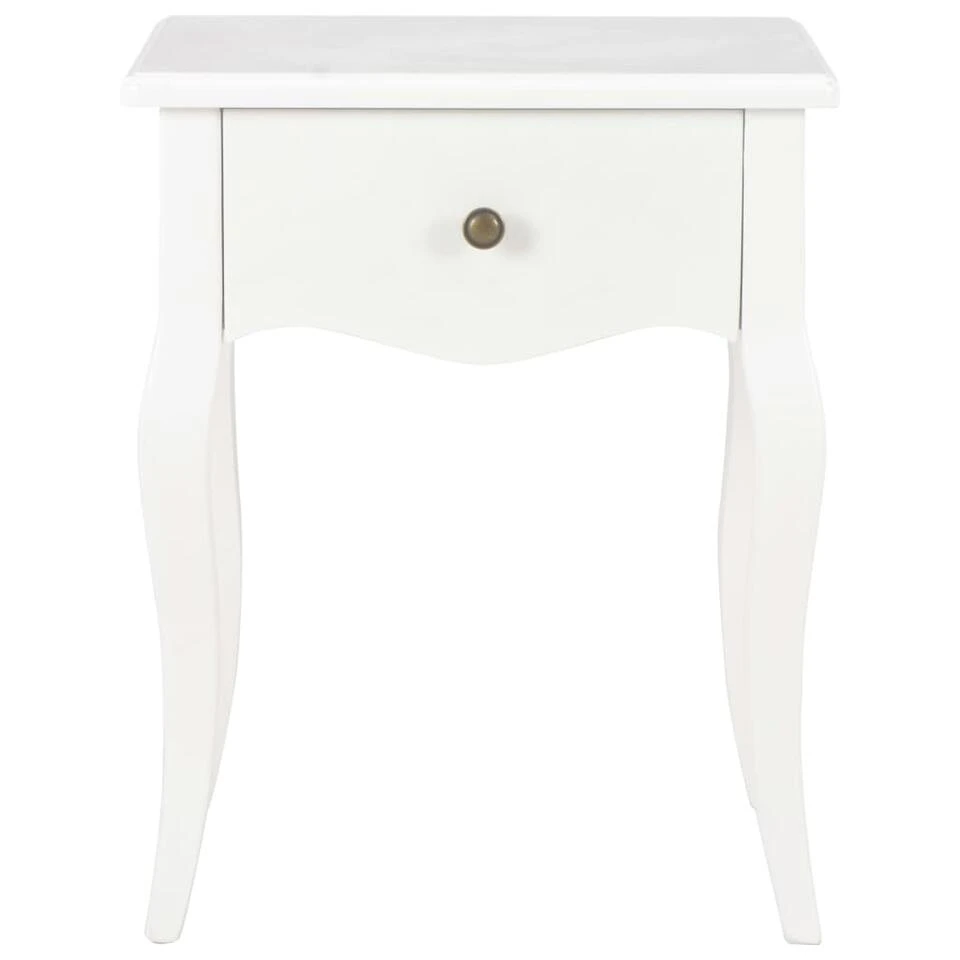 VidaXL Nachtkastje 40x30x50 Cm Massief Grenenhout Wit 4 VidaXL Nachtkastje 40x30x50 Cm Massief Grenenhout Wit - Afbeelding 2