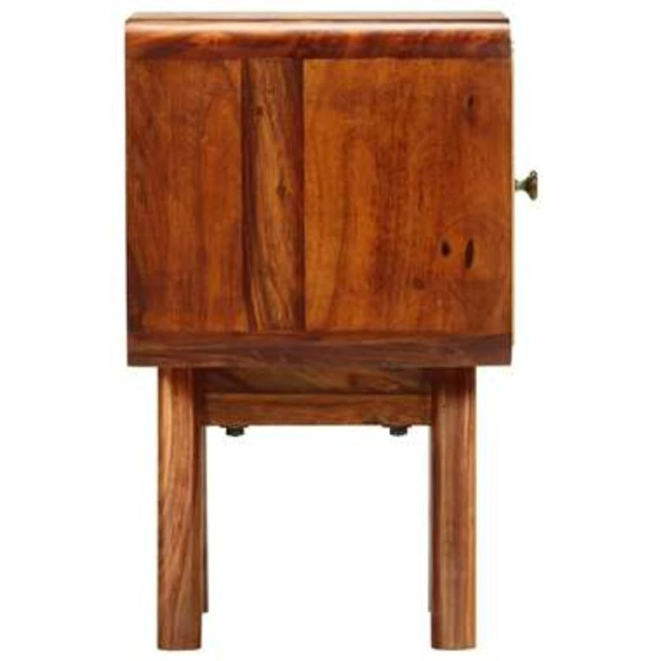 VidaXL Nachtkastje 49x40x30 Cm Massief Sheeshamhout Met Gouden Print 6 VidaXL Nachtkastje 49x40x30 Cm Massief Sheeshamhout Met Gouden Print - Afbeelding 4