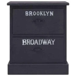 VidaXL Nachtkastje 38x28x45 Cm Paulowniahout Zwart -Knusse Nacht b1edb662fcc94c42835c5e53296c4df5