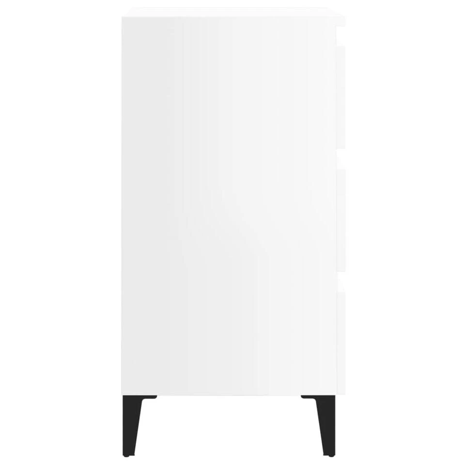VidaXL Nachtkastje Met Metalen Poten 40x35x69 Cm Hoogglans Wit 5 VidaXL Nachtkastje Met Metalen Poten 40x35x69 Cm Hoogglans Wit - Afbeelding 3