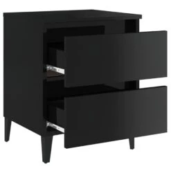 VidaXL Nachtkastje 40x35x50 Cm Spaanplaat Hoogglans Zwart -Knusse Nacht c82b221cf2d047d68759f58f9142b800