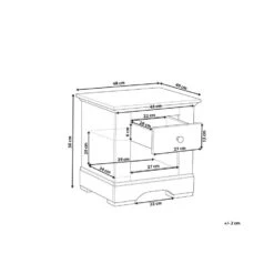 Beliani Nachtkast WINGLAY - Wit Spaanplaat -Knusse Nacht d584711f82024a15b85b179da7caff5d