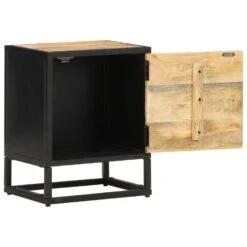 VidaXL Nachtkastje Met Bewerkte Deur 40x30x50 Cm Ruw Mangohout -Knusse Nacht e3e2f08c987a41bb96a9a6f91777d6dd