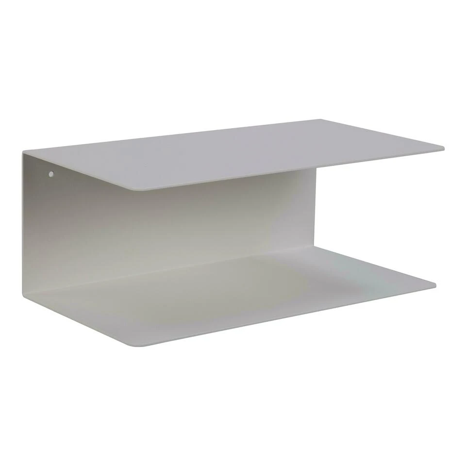 Sohome Wandplankje Myles - Met Dubbele Plank - 35cm - Metaal - Wit 4 Sohome Wandplankje Myles - Met Dubbele Plank - 35cm - Metaal - Wit - Afbeelding 2